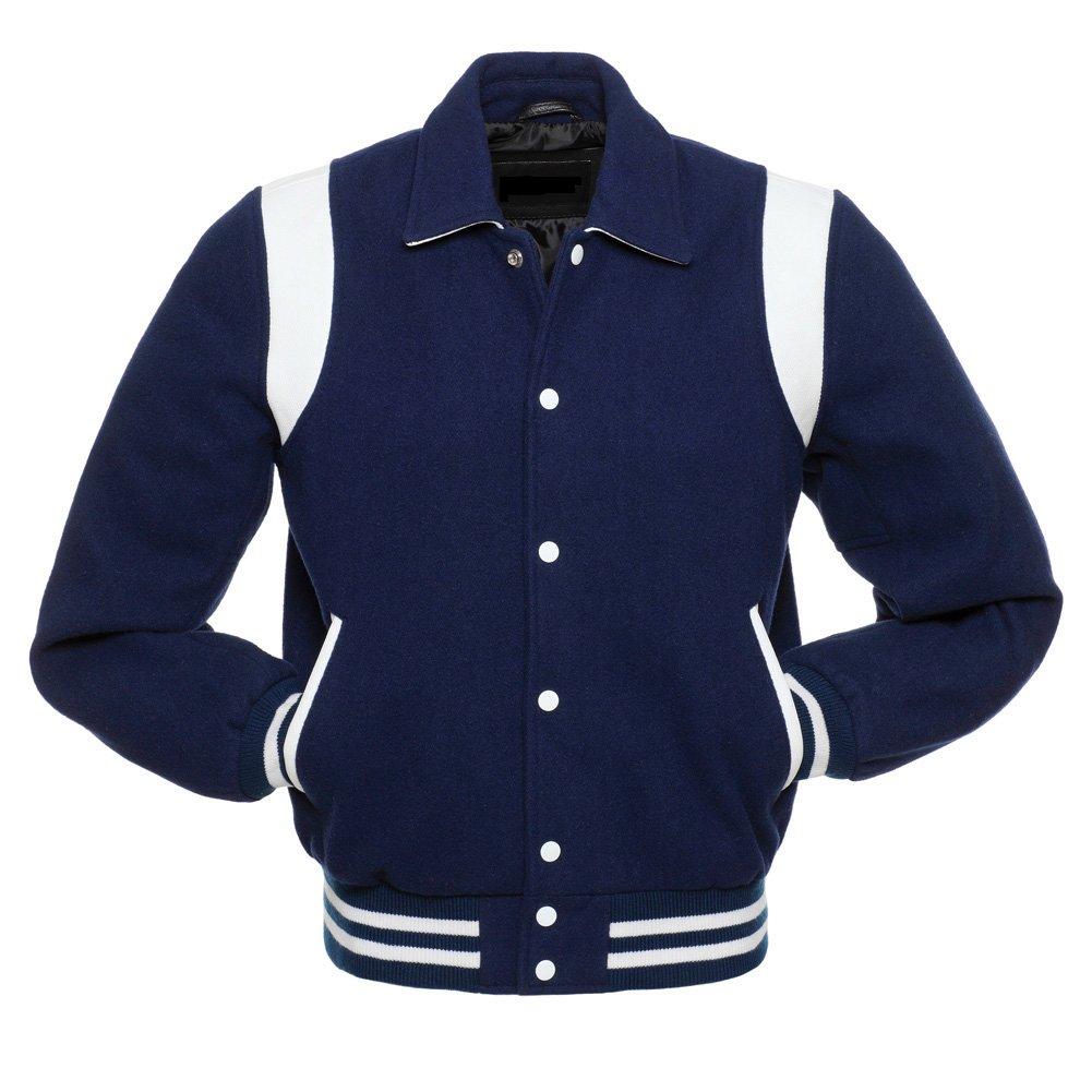 Premium Navy Wool Varsity Jacket – Winter Letterman Bomber for Men & Women | Gold Choice Exclusive