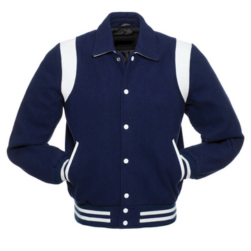 Premium Navy Wool Varsity Jacket – Winter Letterman Bomber for Men & Women | Gold Choice Exclusive