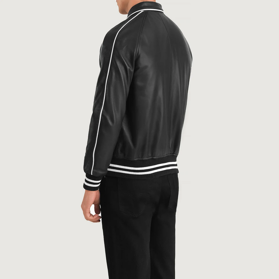 Men’s Cooper Black Leather Varsity Jacket