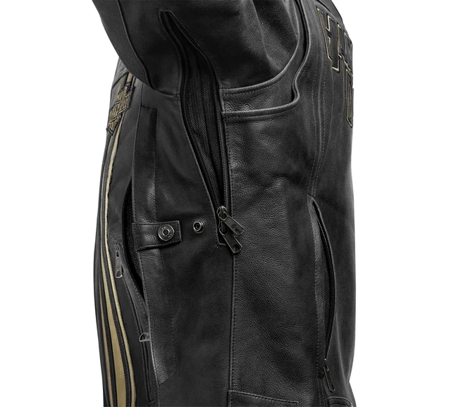 Men’s Triple Vent Passing Link II Leather Jacket – Touring Performance Gear | Gold Choice Official
