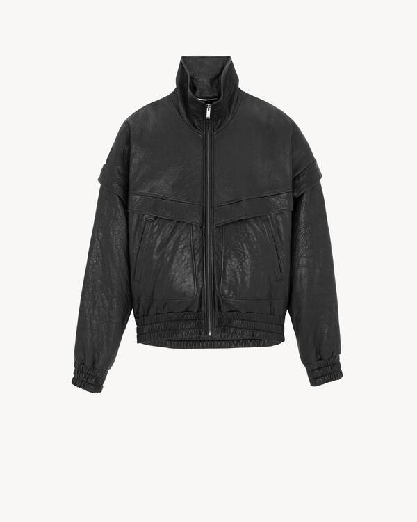 Men’s Grained Lambskin Bomber Jacket – Signature Luxury Edition | Gold Choice Official