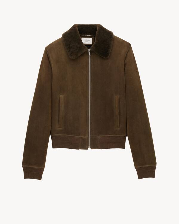 Men’s Bomber Jacket in Suede and Shearling – Effortless Warmth &amp; Timeless Texture | Gold Choice Official