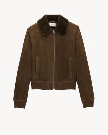 Men’s Bomber Jacket in Suede and Shearling – Effortless Warmth &amp; Timeless Texture | Gold Choice Official