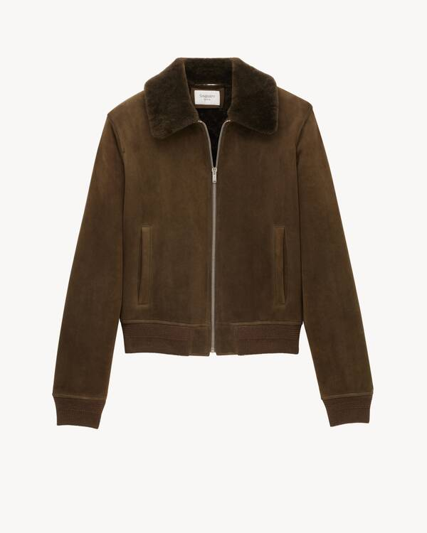 Men’s Bomber Jacket in Suede and Shearling – Effortless Warmth &amp; Timeless Texture | Gold Choice Official