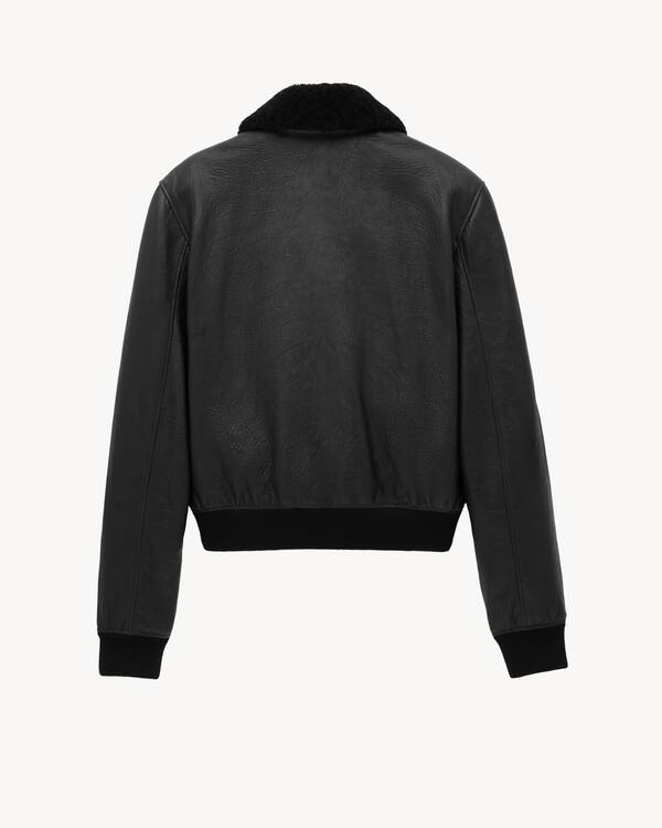 Men’s Bomber Jacket in Bubbled Lambskin and Shearling – Timeless Warmth, Modern Power | Gold Choice Official