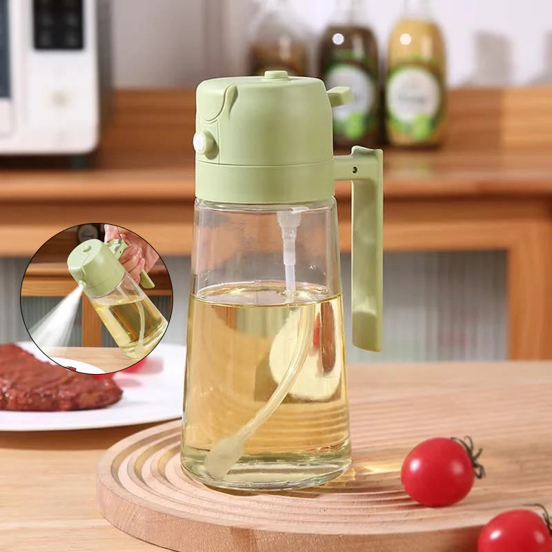 Kitchen Glass Oil Sprayer Bottle – 2 in 1 Olive Oil Dispenser